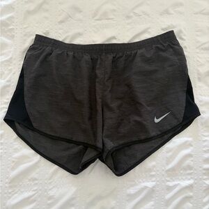 Nike Women's Dark Gray Athletic Shorts with Reflective Swoosh